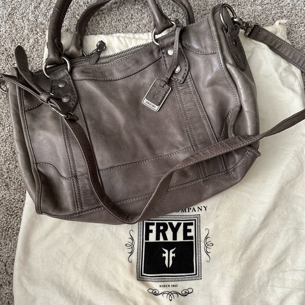 FRYE AND CO. Gray Satchel Bag with Slouchy Leather Design